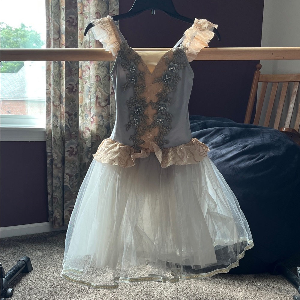 Weissman Kids Dance Costume in Cream and Gray